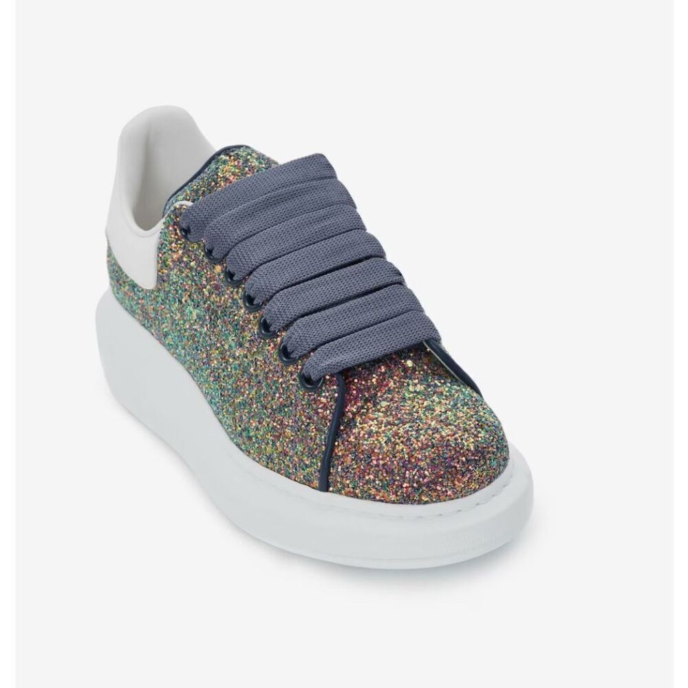 Alexander McQueen Women's Oversized Sneaker in Petrol Blue size 10 nwt